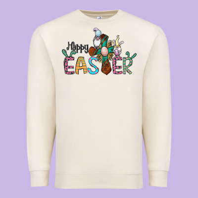 Cross Rabbit Gnomes Happy Easter Premium Sweatshirt Designed By Jasminsmagicworld