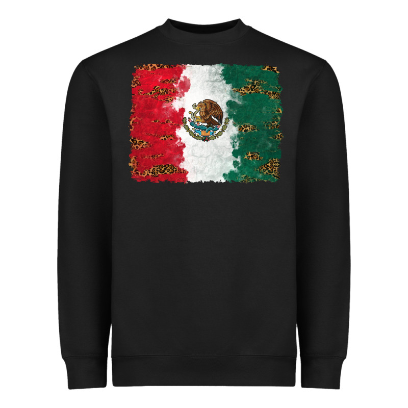 Mexican Flag With Leopard Heavyweight Sweatshirt by RanaPortraitStore | Teevron
