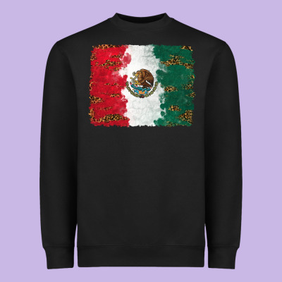Heavyweight Sweatshirt Mexican Flag With Leopard