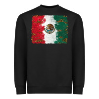 Black Mexican Flag With Leopard Heavyweight Sweatshirt - RanaPortraitStore