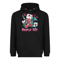Black nurse gnomies nurse  life spring Heavyweight Hoodie - BarkalooDesign