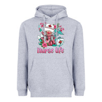 Heather Grey nurse gnomies nurse  life spring Heavyweight Hoodie - BarkalooDesign