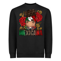 Black Mexicana Latina messy bun Heavyweight Sweatshirt - RanaPortraitStore