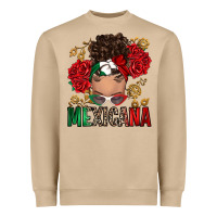 Mexicana Latina Messy Bun Heavyweight Sweatshirt | Teevron