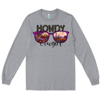 Heather Grey howdy cowgirl Long Sleeve Tee - SublimationCraftShop