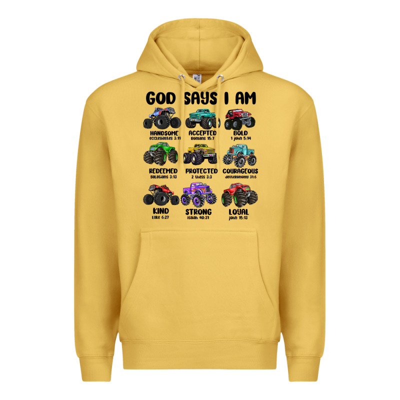 God Says I Am Premium Hoodie by MaliasSmallBusiness | Teevron