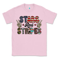 Bubblegum Pink stars and stripes Classic Tee - CowhideDigitalArt