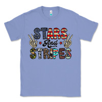 Colony Blue stars and stripes Classic Tee - CowhideDigitalArt