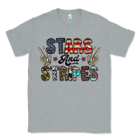 Heather Grey stars and stripes Classic Tee - CowhideDigitalArt