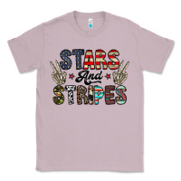 Lilac stars and stripes Classic Tee - CowhideDigitalArt