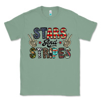 Sage stars and stripes Classic Tee - CowhideDigitalArt