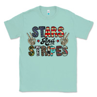 Seafoam stars and stripes Classic Tee - CowhideDigitalArt