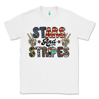 White stars and stripes Classic Tee - CowhideDigitalArt