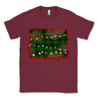 Burgundy christmas green plaid background Classic Tee - BarkalooDesign
