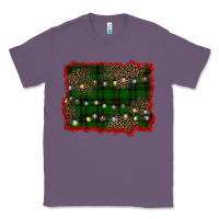 Lavender christmas green plaid background Classic Tee - BarkalooDesign