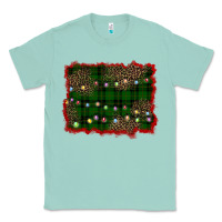 Seafoam christmas green plaid background Classic Tee - BarkalooDesign
