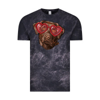 Cloud Black labrador retriever with love glass Vintage Tee - RanaPortraitStore