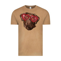 Vintage Camel labrador retriever with love glass Vintage Tee - RanaPortraitStore