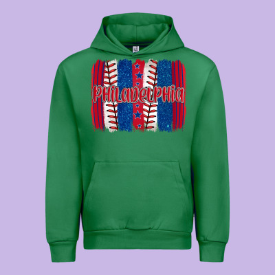 Philadelphia Baseball Team Spirit Brushstrokes Urban Hoodie Designed By Artiststas