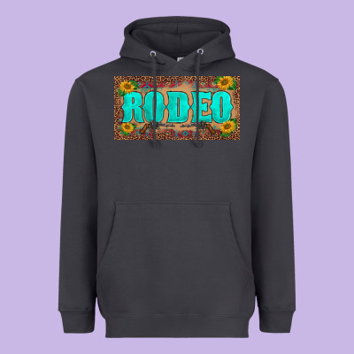 Western Rodeo Sunflowers Weapon  License Plate Template Heavyweight Hoodie Designed By Barkaloodesign