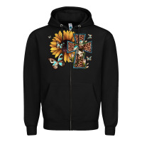 Black leopard cross sunflower butterfly Zipper Hoodie - JahusDesignShop