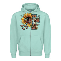 Leopard Cross Sunflower Butterfly Zipper Hoodie | Teevron