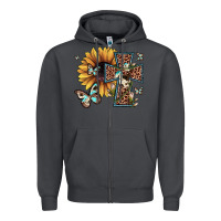 Smoke leopard cross sunflower butterfly Zipper Hoodie - JahusDesignShop