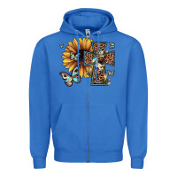 True Royal leopard cross sunflower butterfly Zipper Hoodie - JahusDesignShop