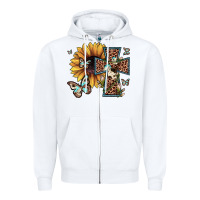 White leopard cross sunflower butterfly Zipper Hoodie - JahusDesignShop
