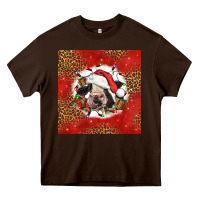 Chocolate Brown christmas cow Heavy Core Tee - LillyAllenDesigns