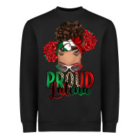 Black Proud Latina messy bun Heavyweight Sweatshirt - RanaPortraitStore