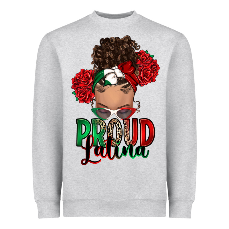 Proud Latina Messy Bun Heavyweight Sweatshirt by RanaPortraitStore | Teevron