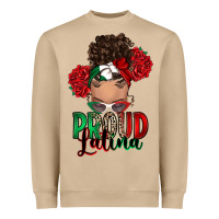 Mushroom Proud Latina messy bun Heavyweight Sweatshirt - RanaPortraitStore