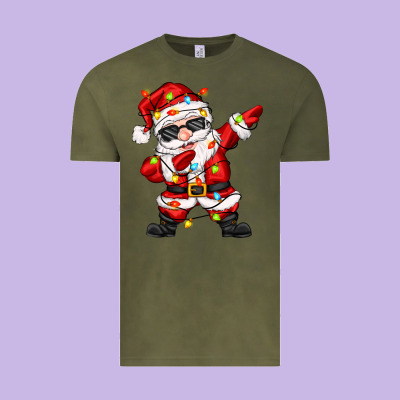 Vintage Tee dabbing santa with christmas lights