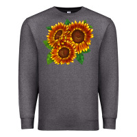 Charcoal Heather tiger eyes sunflower Premium Sweatshirt - LillyAllenDesigns