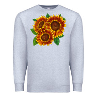 Heather Grey tiger eyes sunflower Premium Sweatshirt - LillyAllenDesigns