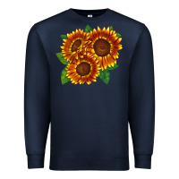 Navy tiger eyes sunflower Premium Sweatshirt - LillyAllenDesigns
