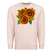 Pale Pink tiger eyes sunflower Premium Sweatshirt - LillyAllenDesigns