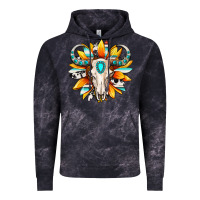Cloud Black Western bull skull sunflower Vintage Hoodie - MaliasSmallBusiness