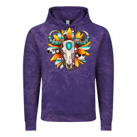 Cloud Purple Western bull skull sunflower Vintage Hoodie - MaliasSmallBusiness