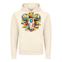 Vintage Artic Western bull skull sunflower Vintage Hoodie - MaliasSmallBusiness