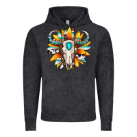 Vintage Black Western bull skull sunflower Vintage Hoodie - MaliasSmallBusiness