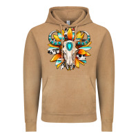Vintage Camel Western bull skull sunflower Vintage Hoodie - MaliasSmallBusiness