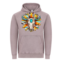 Vintage Zinc Western bull skull sunflower Vintage Hoodie - MaliasSmallBusiness