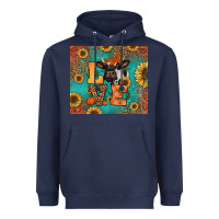 Navy love autumn cow Heavyweight Hoodie - Jasminsmagicworld