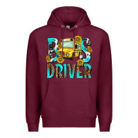 Burgundy bus driver Premium Hoodie - NancyCooperArtShop