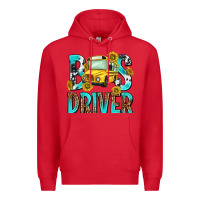 Red bus driver Premium Hoodie - NancyCooperArtShop