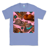 Colony Blue western cowboy hat seamless pattern Classic Tee - BundleAndBundleShop