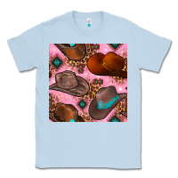 Dusty Blue western cowboy hat seamless pattern Classic Tee - BundleAndBundleShop
