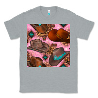 Heather Grey western cowboy hat seamless pattern Classic Tee - BundleAndBundleShop